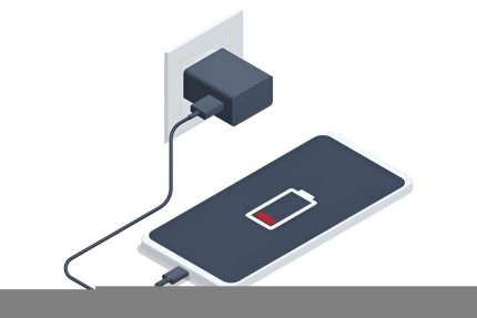 Isometric Smartphone and charger adapter